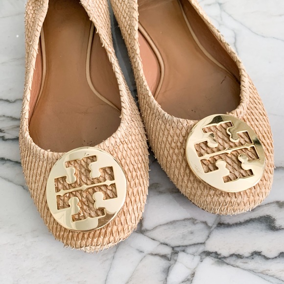 Tory Burch Reva Ballet Flats snakeskin 9.5 - Picture 2 of 3